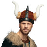 Vikingská prilba s kožušinou a rohmi
